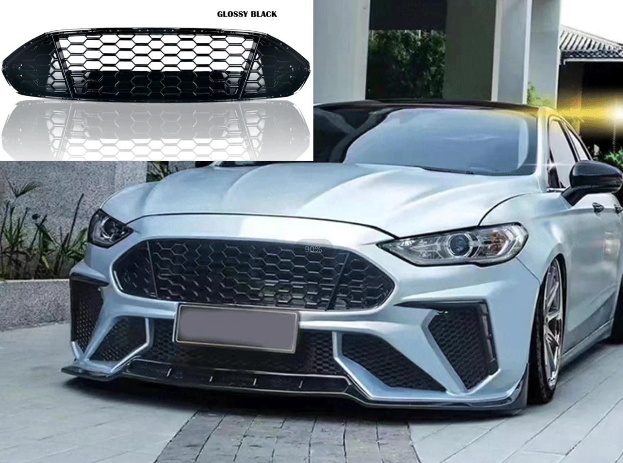 

Modified For Mondeo Racing Grills For Mondeo Fusion MK2 MK3 2013 2014 2015 2016 Front Bumper Grilles Front Grill Mesh