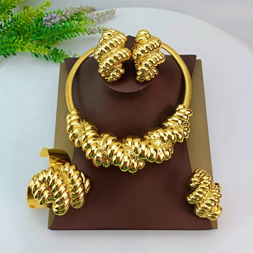 Женский комплект украшений в итальянском стиле ожерелье и серьги