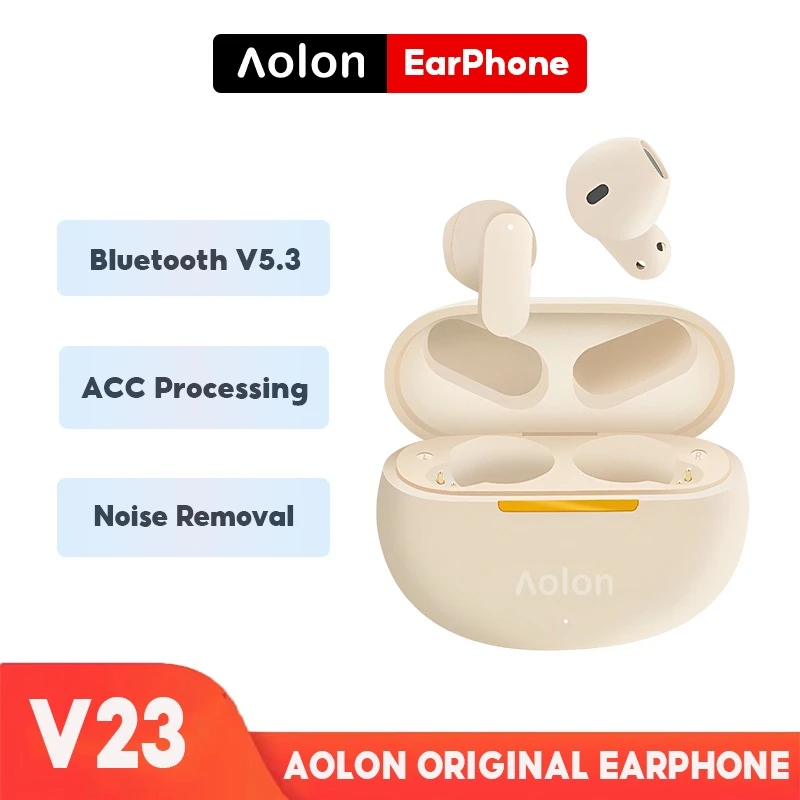 

Aolon V23 Noise Canceling Earphone Bluetooth Bass IPX5 Waterproof Hi-Fi Stereo Bluetooth Earbuds With Mic Long Battery Life