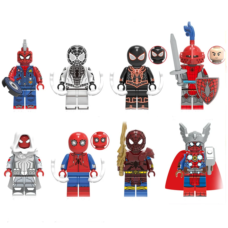 

Compatible with Lego 4.5CM eight Spider-Man Punk Knight Raytheon assembled particles Children's toy block small particles
