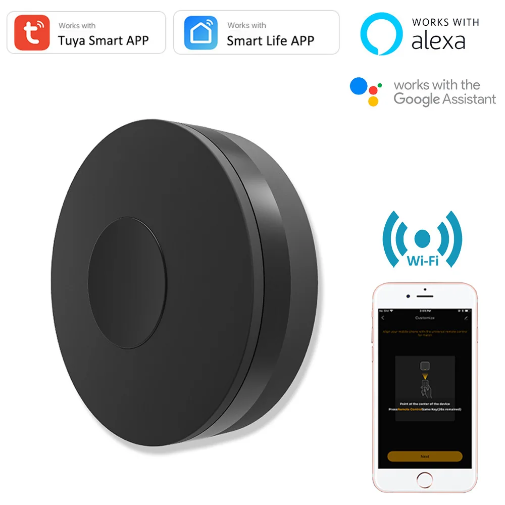 

Tuya IR Remote Controller WiFi Universal Infrared Smart Home Control for TV DVD AUD AC Works With Alexa Google Voice Command