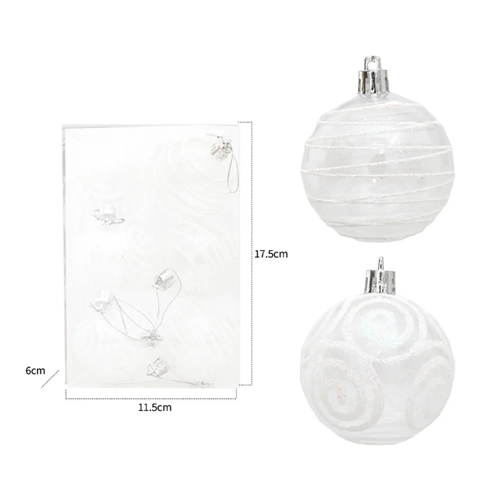 6 шт. новогодние елочные шары 60 мм