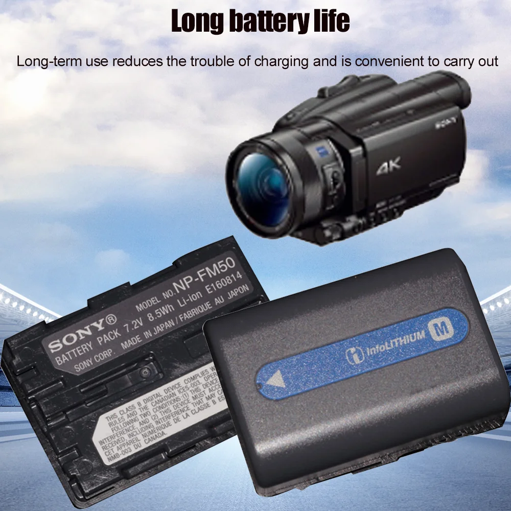 Оригинальный Sony 7 2 v 1300mAh NP-FM50 NP FM50 NPFM50 Аккумулятор для фотоаппарата |