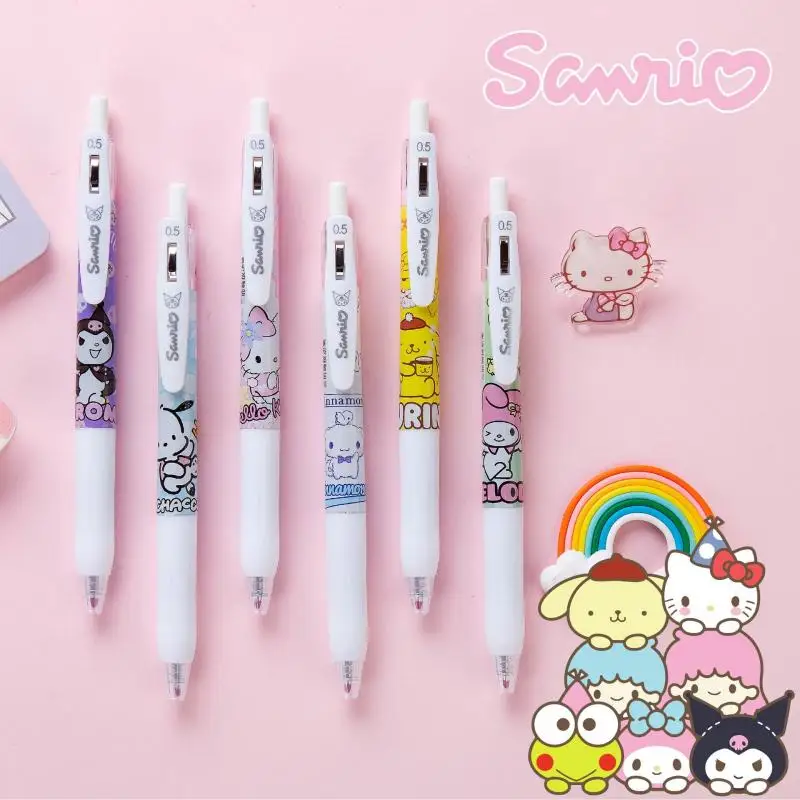 

6Pcs Kawaii Sanrio Cute Kuromi My Melody Cinnamoroll 0.5Mm Black Press Gel Limited Lucky Random Toys for Girls