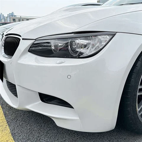 Автомобильные наклейки из углеродного волокна для фар и бровей для фар BMW