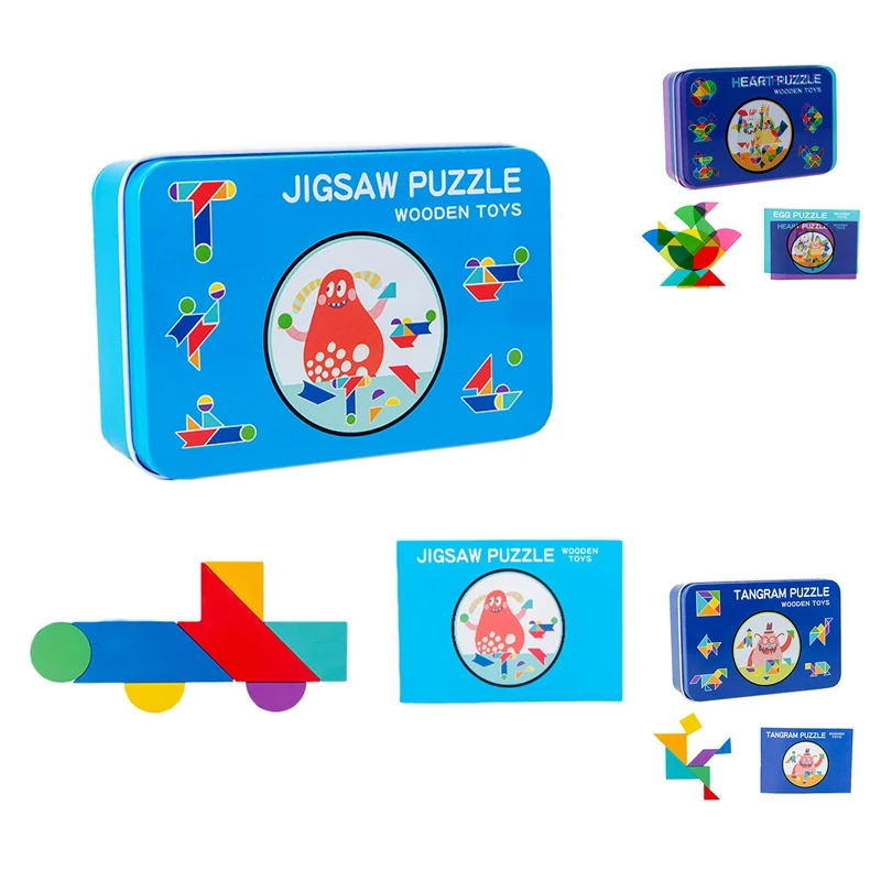 

Пазл Детский развивающий с железной коробкой, пазл-головоломка для раннего развития родителей и детей, Интерактивная игрушка