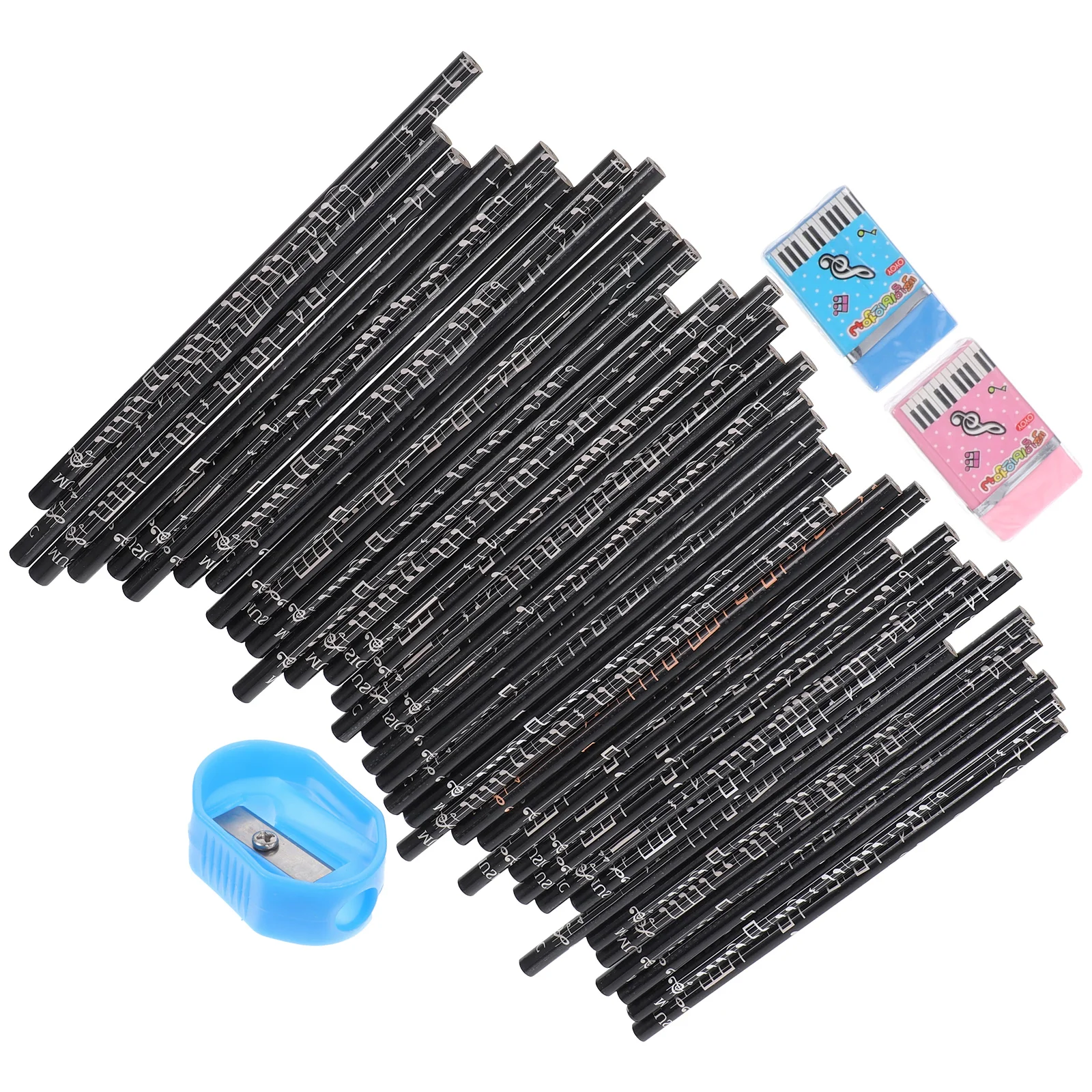 

36 Pcs Musical Note Christmas Pencils Kids Students Eraser Fun Wood Office Stationary Erasers Child Charcoal