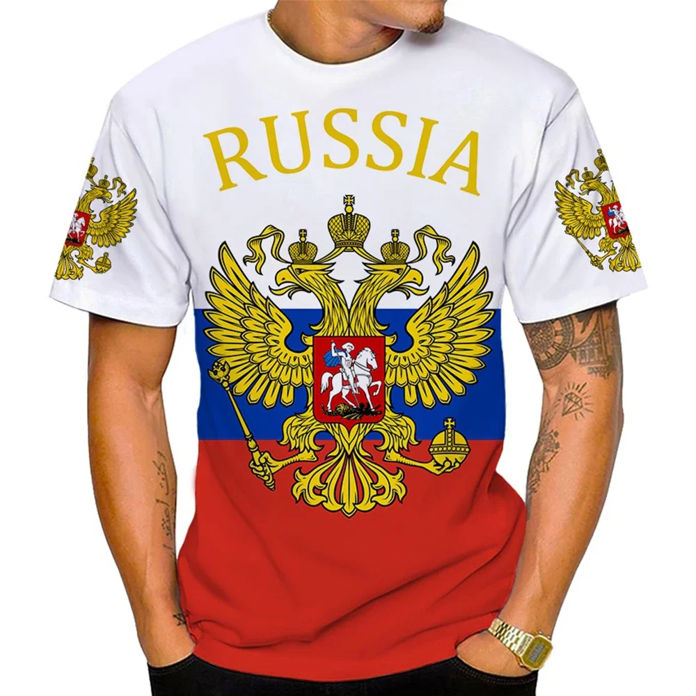 Фото Футболка с российским флагом 2023, эмблема CCCP, 3D принт, мужская и женская модная повседневная футболка с дизайном медведя России, уличная одежда в стиле Харадзюку, топы №1