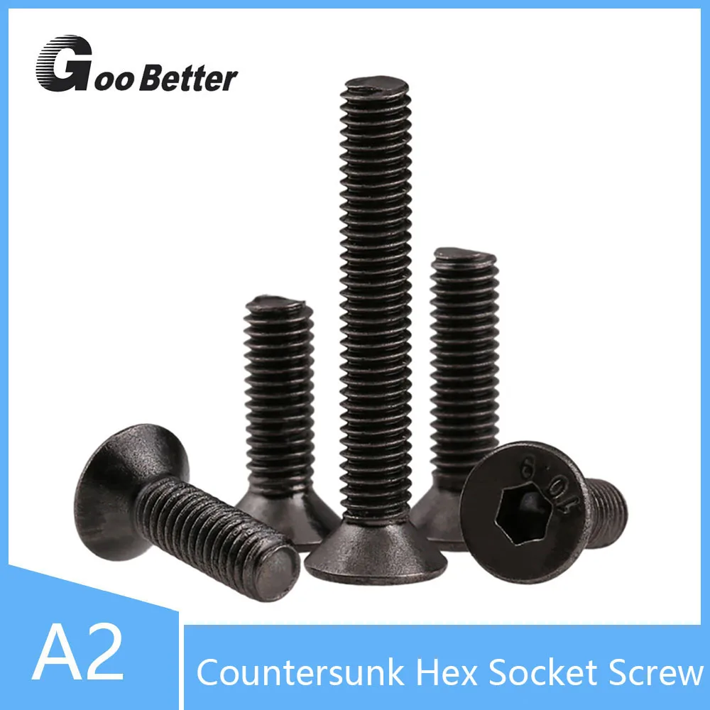 

M2 M2.5 M3 M4 M5 M6 винты с потайной головкой с шестигранным углублением, винты с шестигранным углублением из углеродистой стали