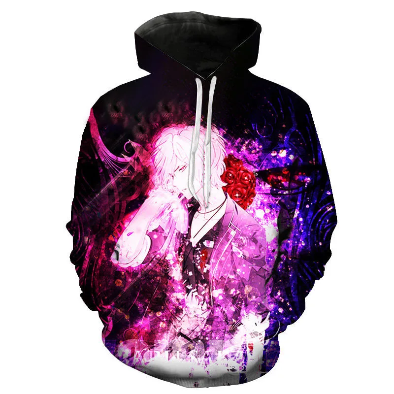 

New Diabolik Lovers Hoodies Sakamaki Kanato Ayato Komori Yui Anime 3D Print Sweatshirts Boy Girl Kids Hoodie Pullover