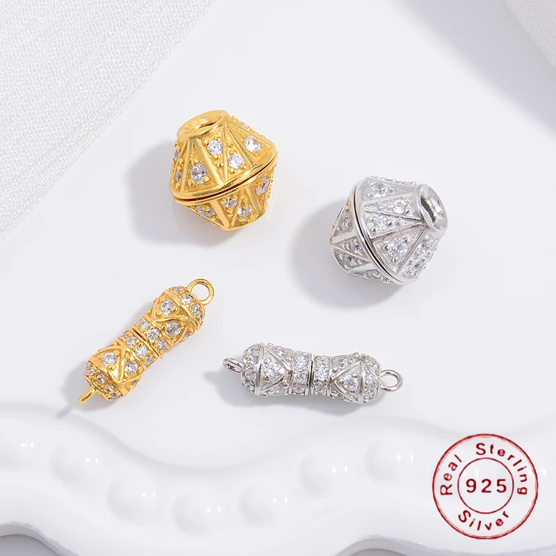 S925 стерлингового серебра микро-циркон двойной подвесной разъем для DIY аксессуары