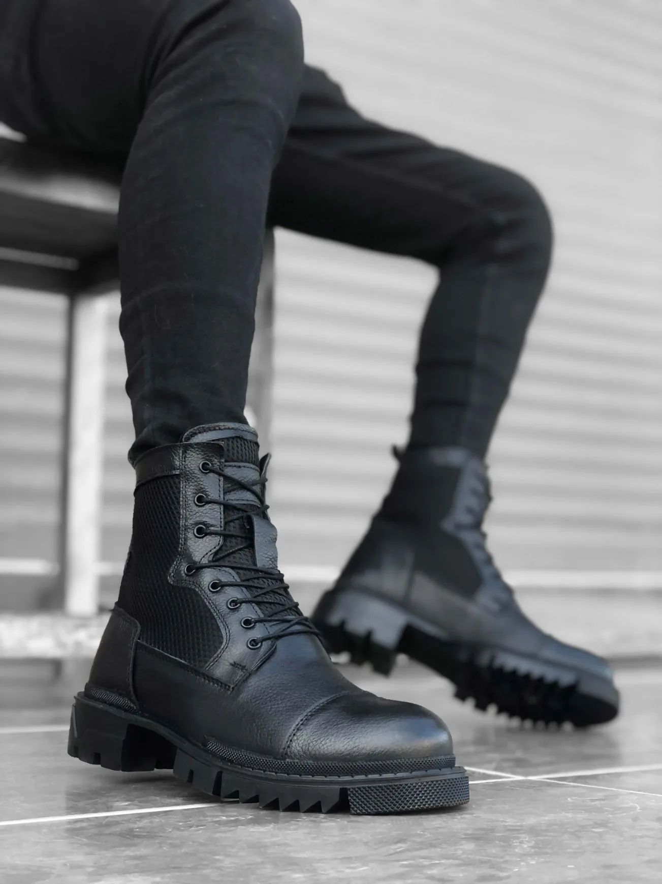 

BveA Store men's fashion spring summer winter comfortable daily ER0183 In Non-Genuine Leather Black Men 'S Postal Boat