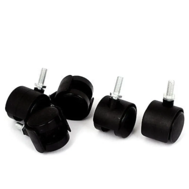 Swivel Twin Wheel Caster M6 X 15mm Grip Ring Stem