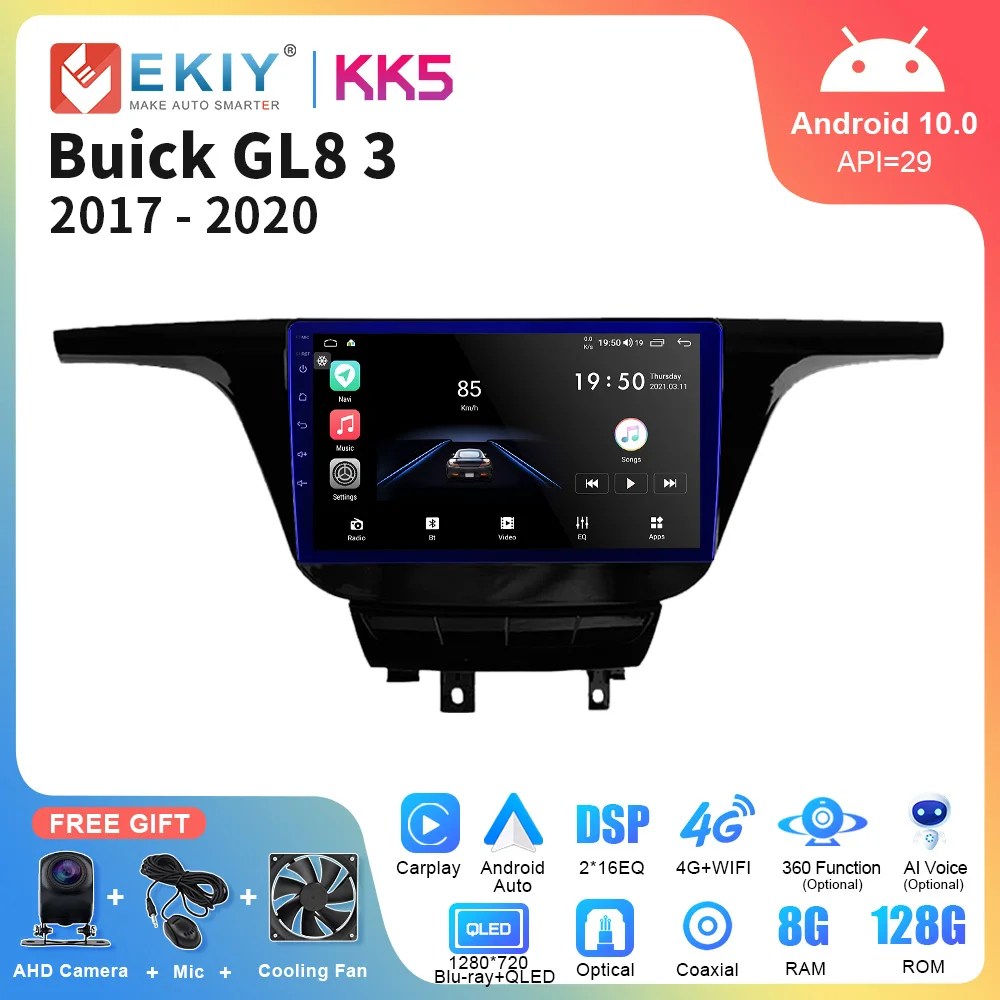 

EKIY KK5 DSP Android 10 Car Radio For Buick GL8 3 2017 - 2020 AI Voice Multimedia Video Player Navigation GPS 2din DVD Head Unit