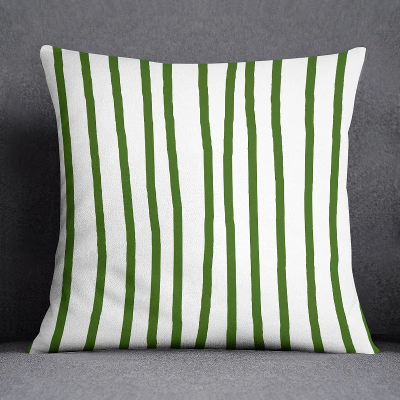 45x45cm Green Leaves Pillow Case Nordic Stripe Leaf Decorative Sofa Pillowcases Polyester Cushion Covers For Home Decor - купить по