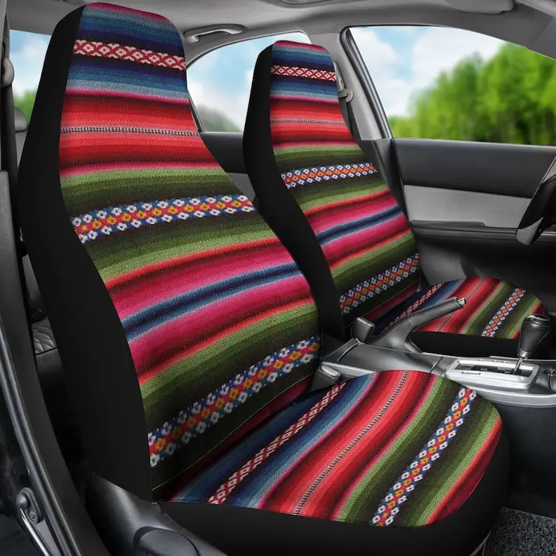 

Mexican Car Seat Covers-Pattern Car Seat Covers Pair- 2 Front Seat Covers- Car Seat Covers- Car Seat Protector- Car Accessory- M