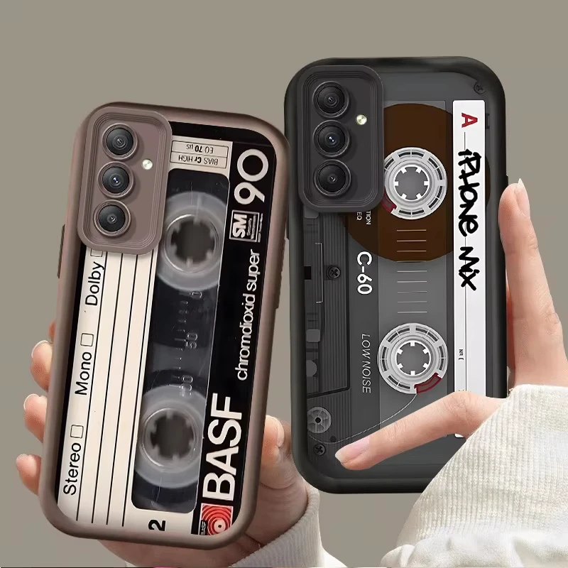 Фото Чехол для телефона Creative Audio Tape Pattern для Samsung Galaxy A14 A155G S21 S22 S23 S24 S25 FE Plus Ultra A25 A35 A52 A53 A54 A55 5G №1