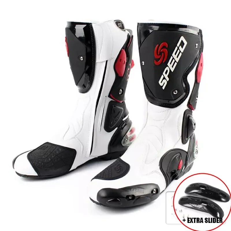 

B1001 Motorcycle Racing Boots Professional SPEED Biker Shoes Motorbike Long Riding Protective Gear Shift Microfibe Leather boot