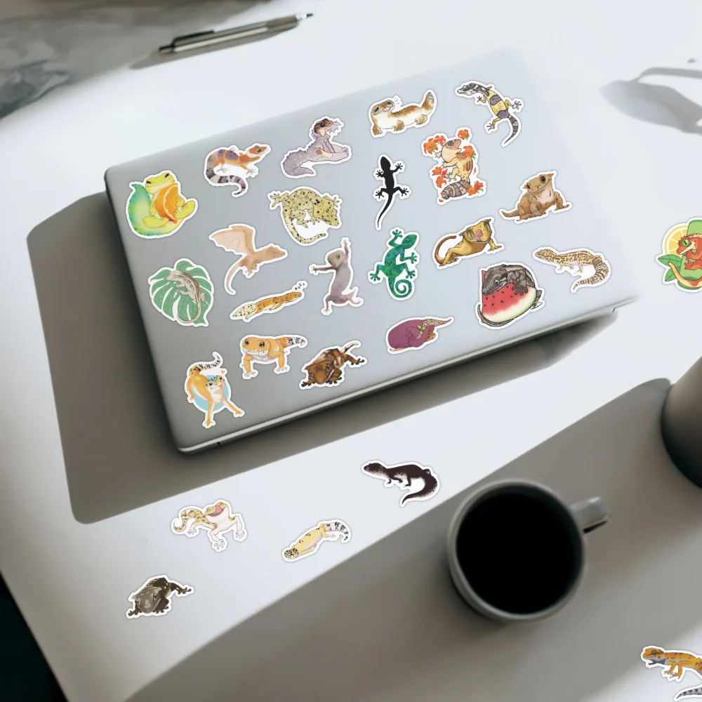 50 шт. Gecko мультфильм рептилии Домашние животные стены ящерица Животные наклейки