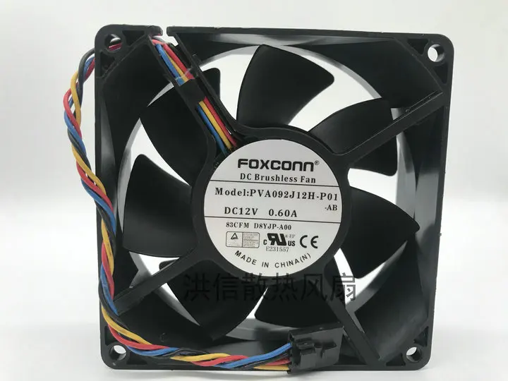 Фото Оригинальный Foxconn 9032 PVA092J12H-P01 DC12V 0,60A 9CM 4-проводной вентилятор с контролем температуры №2