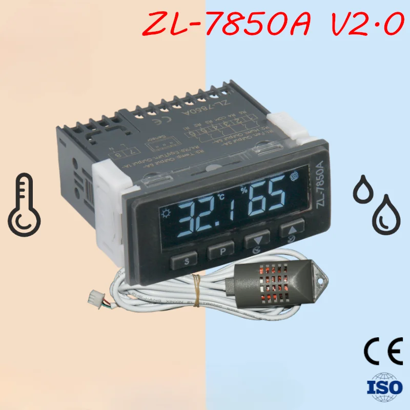 

ZL-7850A, контроллер температуры и влажности сыра для инкубатора, термостат гигростата, Humidistat