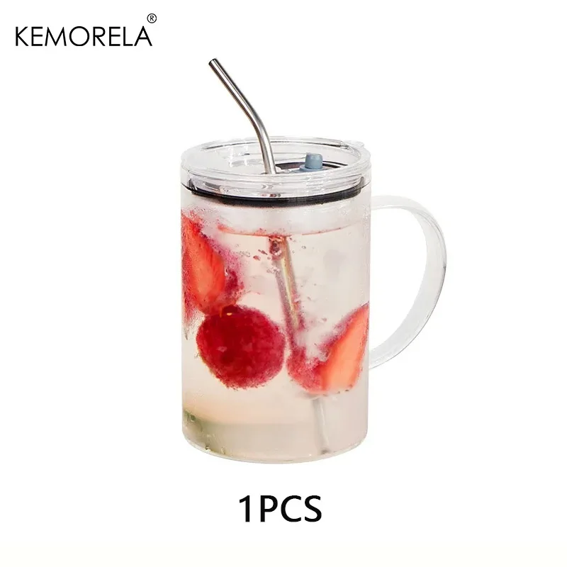 

KEMORELA стеклянная чашка с крышкой и соломинкой