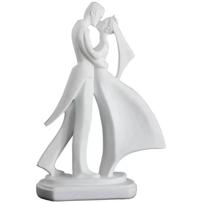 

Abstract Black and White Couple Desktop Couple Kiss Resin Craft Art Sculpture Decoration