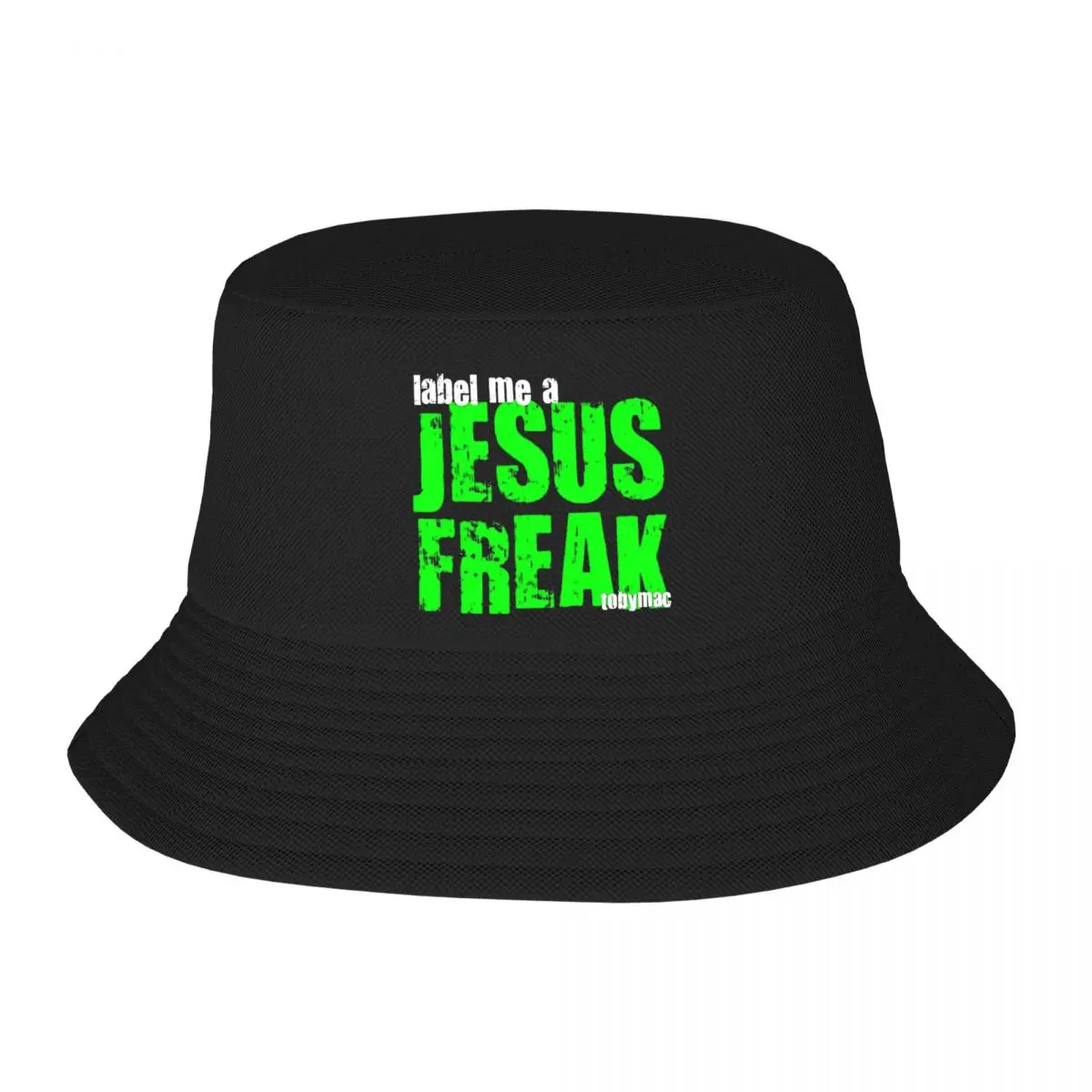 

Label Me A Jesus Freak Print Bucket Hat Double Side Reversible Bob Hats Cotton Foldable Unisex Fisherman Cap Travel Sunscreen