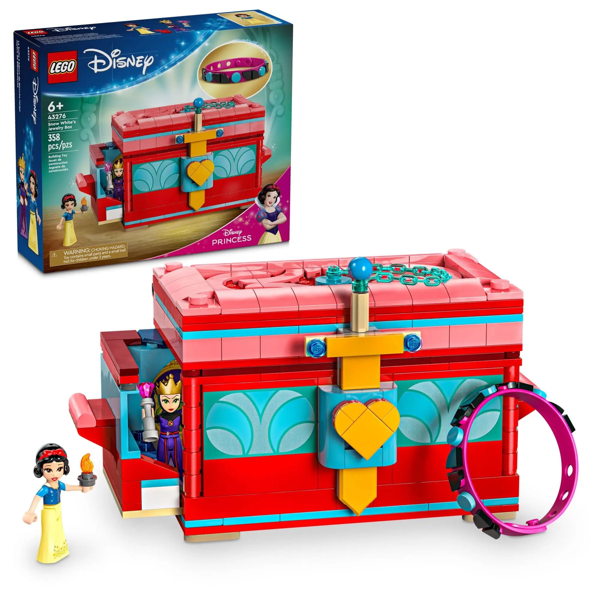 LEGO Disney-43276 белая шкатулка для украшений креативные строительные блоки игрушки