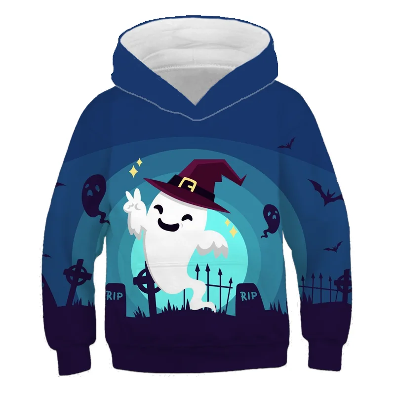 

Cute Cartoon Pattern Cat Funny Pattern T-shirt Girls Pumpkin Halloween Fashion Print Children's Shirt