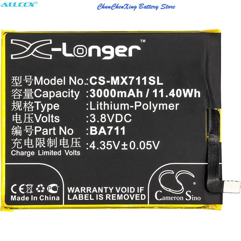 Аккумулятор Cameron Sino 3000 мАч BA711 для Meilan/MEIZU M6 Dual SIM TD-LTE Blue Charm 6 M711C M711M M711Q