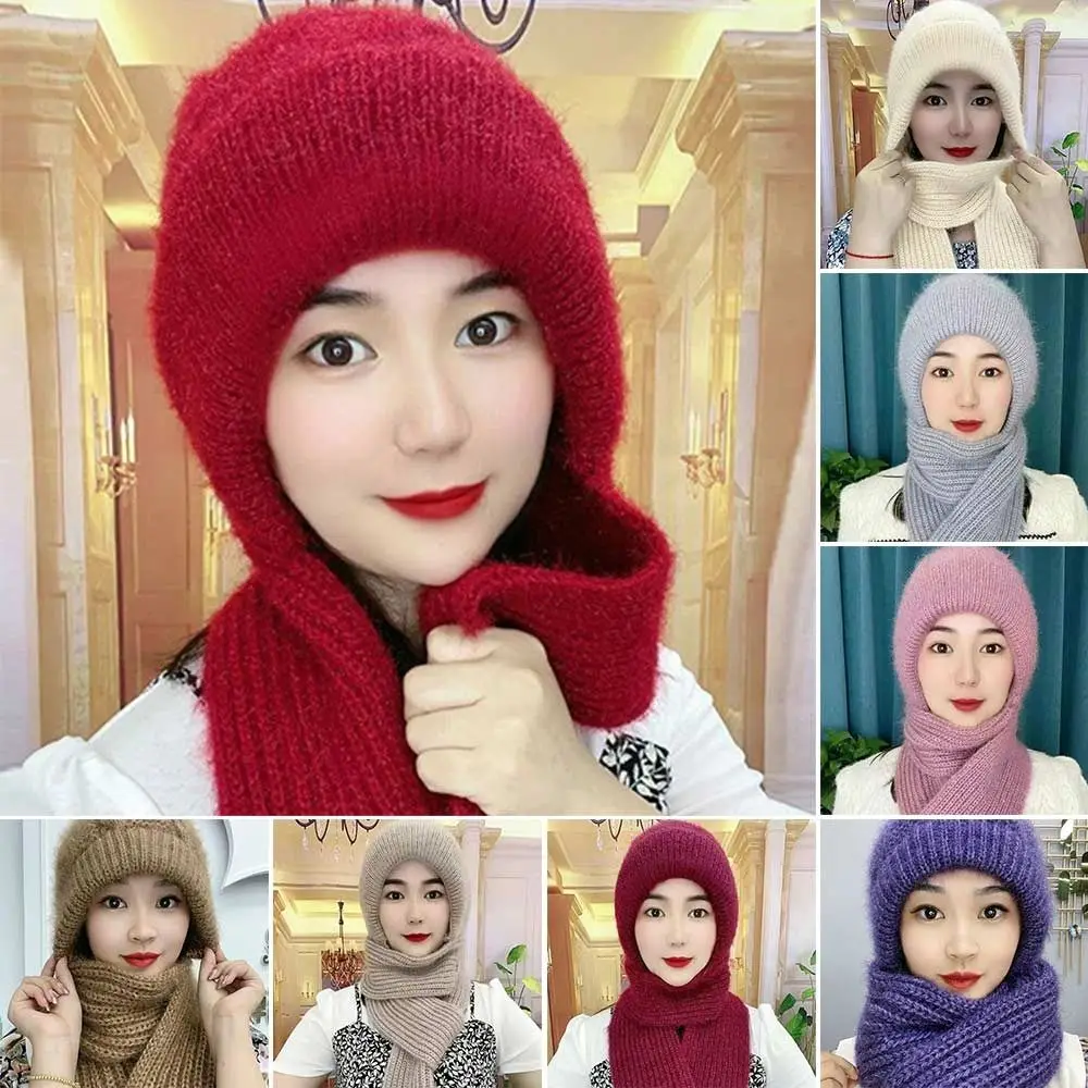 Теплая зимняя интегрированная шапка-бини