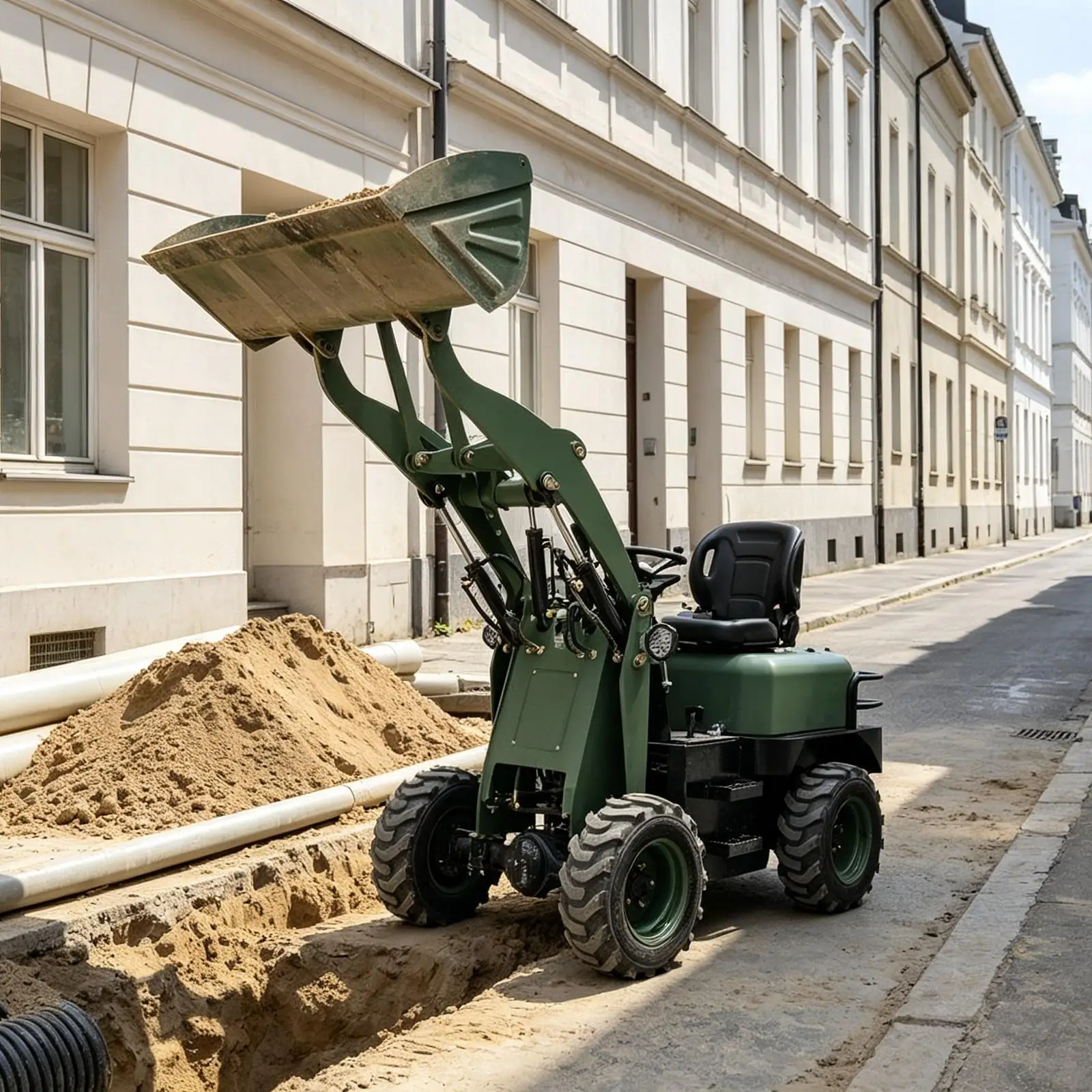 Фото Компактный мини-погрузчик Grace 0.8 тонны, хит продаж, бесплатная доставка, мини-погрузчик для уборки садовых отходов и работы в саду. №3
