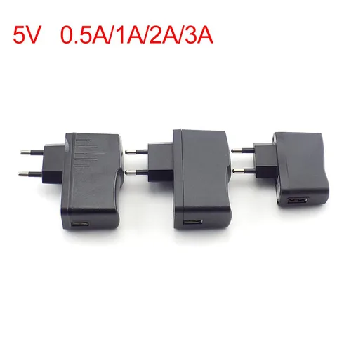 Зарядное устройство переменного тока в постоянный USB 5 В 0,5 А 1 А 2 А 3 А с микронастенной зарядкой вилка европейского/американского стандарта