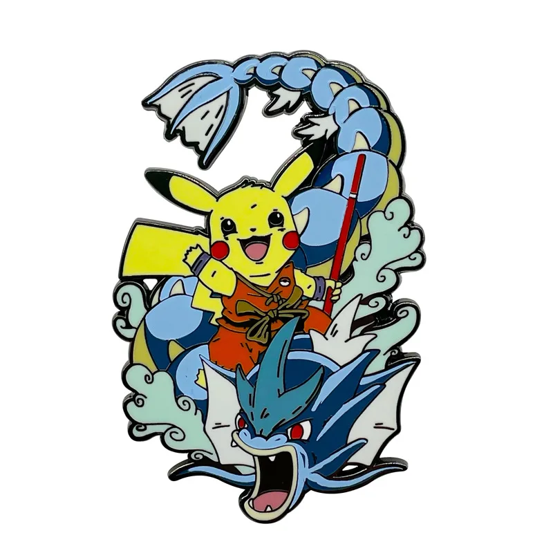 Фото Pokemon игровые Значки для рюкзаков, милый манга, лацкан, заколка, эмалированная заколка, воротник, значки брошь в стиле аниме, аксессуары, ювелирные изделия, подарки №5