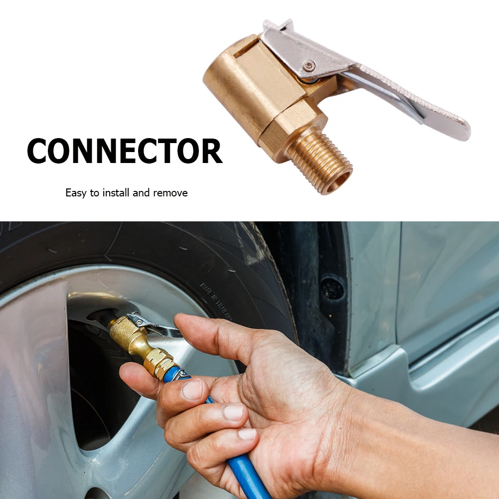 

For Compressor Car Auto Brass Tyre Wheel Tire Air Chuck Inflator Pump Valve Clip Clamp Connector Adapter Car Accessories