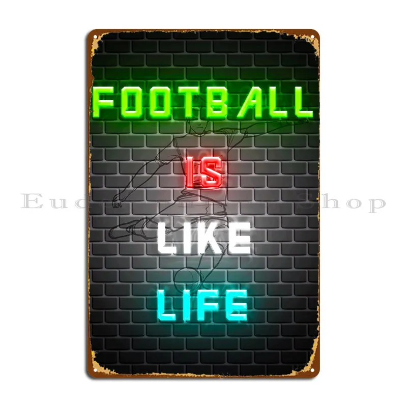 

Football Quotes Neon Metal Signs Pub Club Garage Decoration Wall Plaque Designs Tin Sign Poster