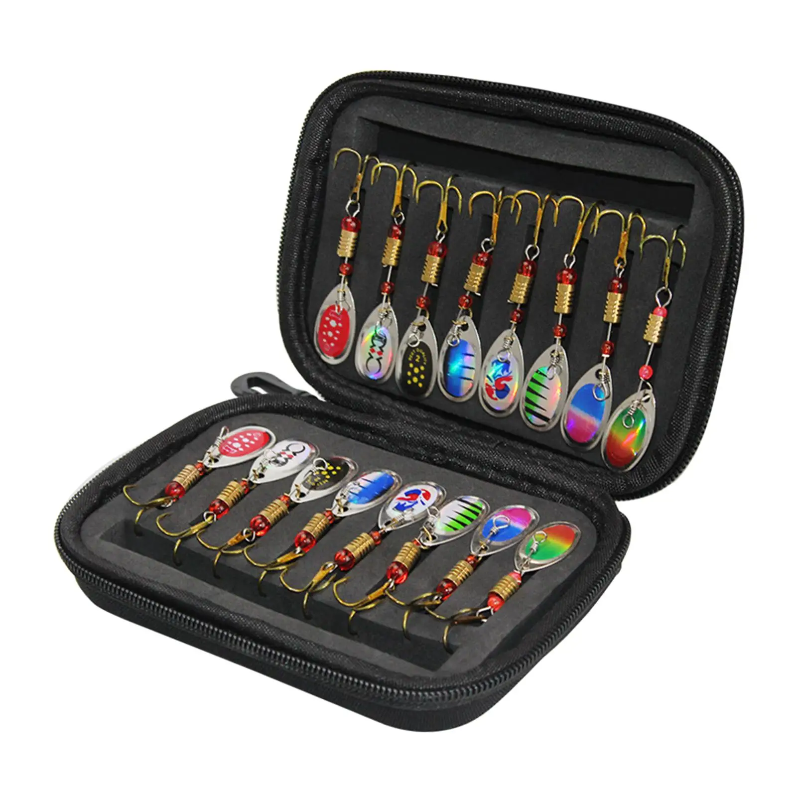 

16 Pieces Fishing Lures Baits Spoon Kit with Tackle Bag, for Freshwater Saltwater for Fisherman Hard Metal Spinner Baits Premium