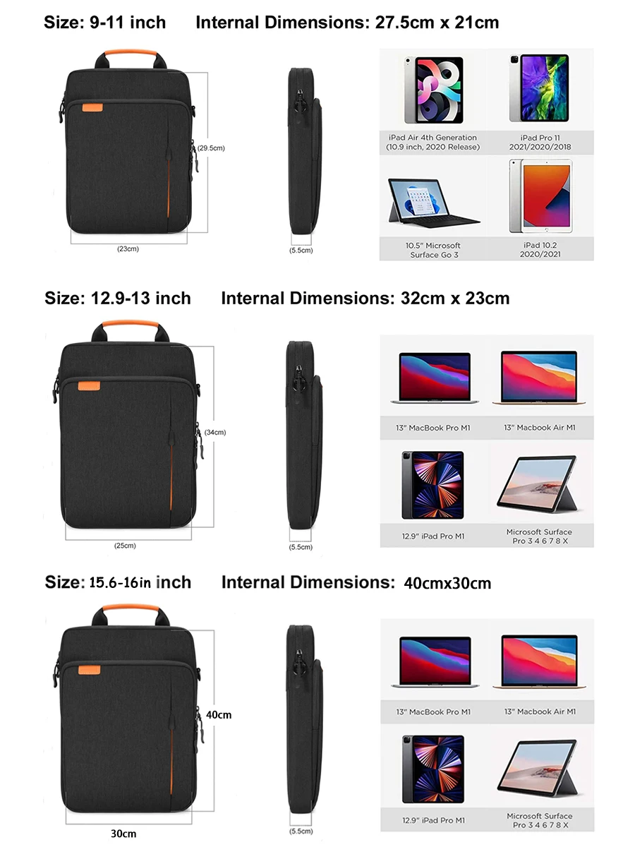 Сумка на плечо для планшета IPad Air Pro 12 9 дюйма 10 Surface Go 3/2 Galaxy Tab A чехол 16 дюймов