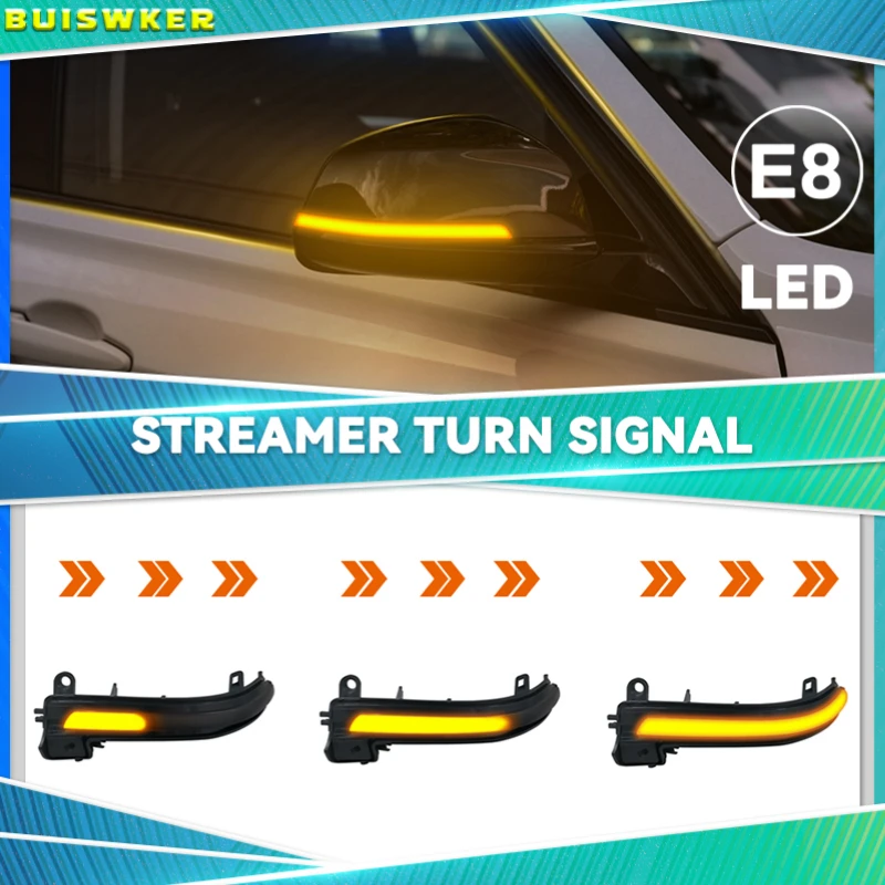 Черный светодиодный динамический поворотный сигнал боковой зеркальный мигающий