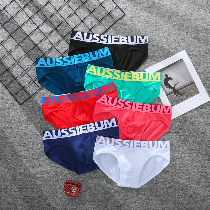 Aussiebum men's cotton underwear letter low waist sexy comfortable breathable sweat absorbent youth briefs