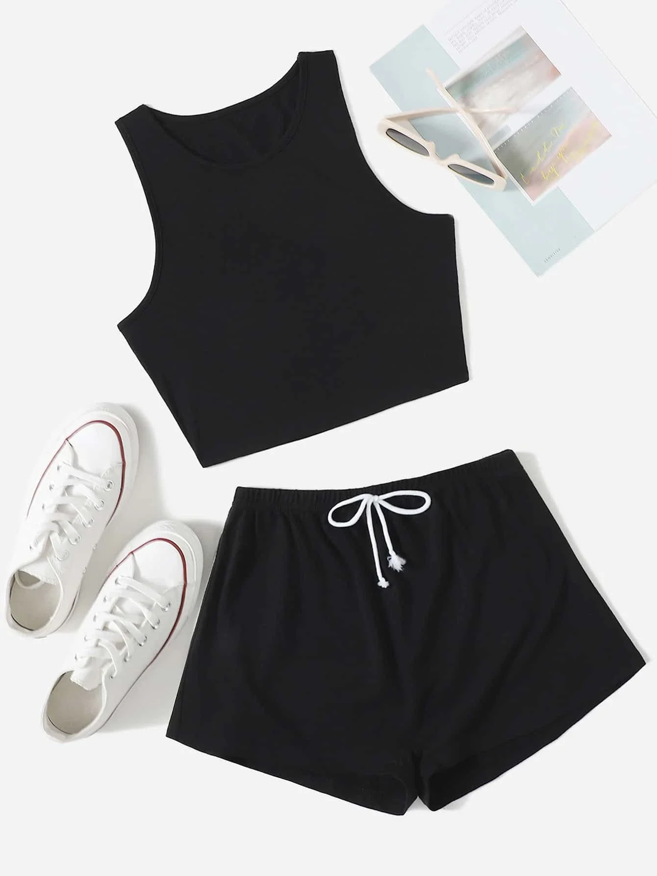 

Crop Tank Top & Knot Front Shorts