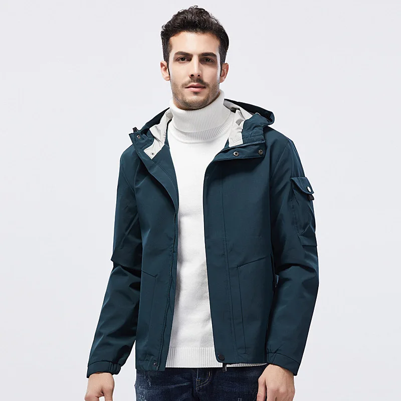 Nice Pop Style Autumn & Winter MEN'S Coat Casual Fashion Outdoor Hooded Jacket Plus-sized Menswear Clothes