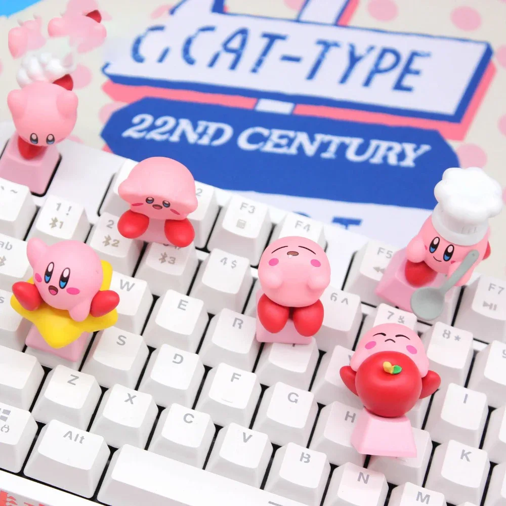 Kawaii милый розовый Kirby сделай сам из смолы Оригинальная клавиатура с оригинальным