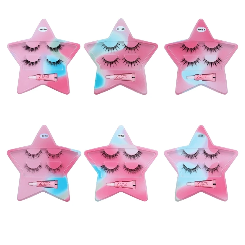 

2 Pairs Natural False Eyelashes Transparent Eyelashes Dramatic Eyelashes Makeup