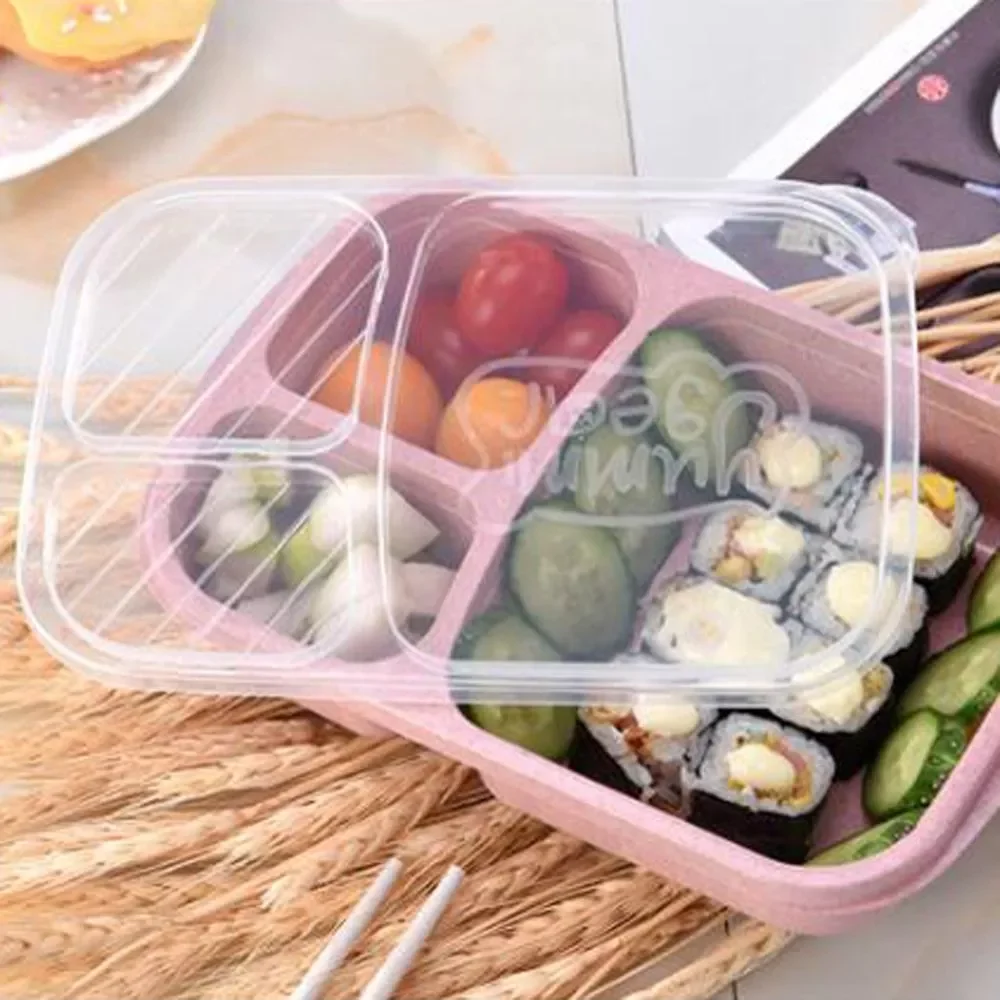 

New Lunch Box Food Container Transparent Box Heat-resistant Leak Proof Dinnerware Fruits Case School Office