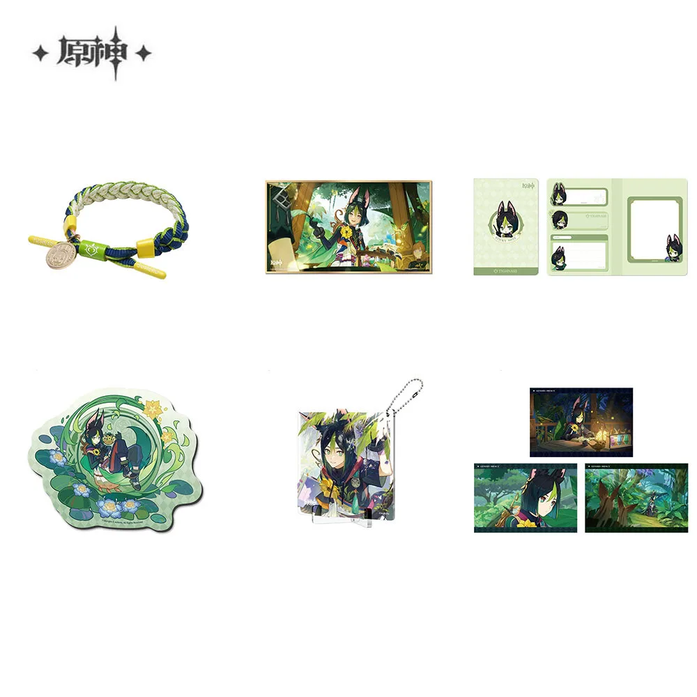 Фото Официальный товар Sunsyea Genshin Impact Merch из серии miHoYo Tignari, цветная доска, подставка для карт, наклейка на холодильник, держатель для телефона №1