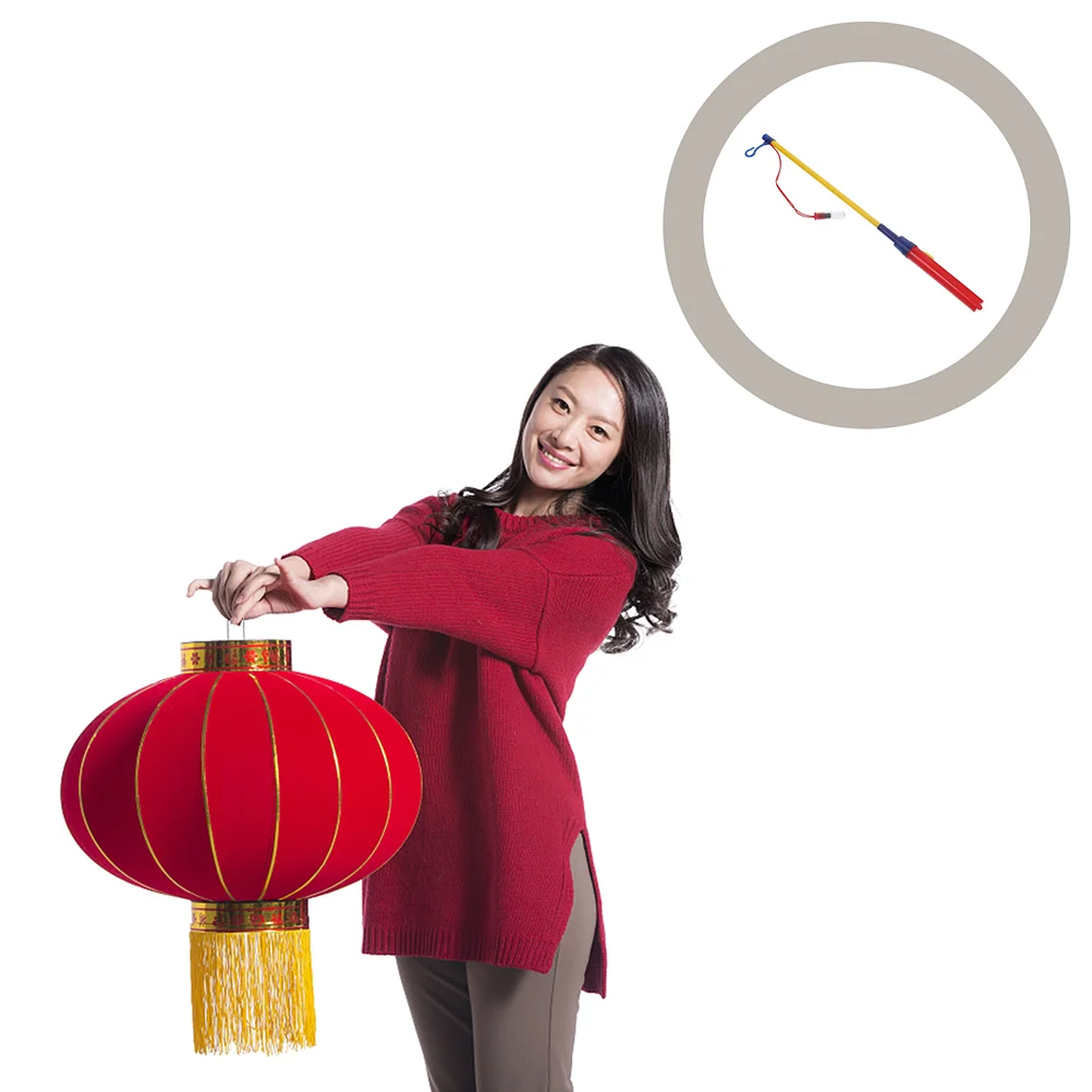 

Paper Lantern Holder Walking Stick With LED Light For New Year Lantern Rod, Plastic Lamp Pole Electronic Lamp