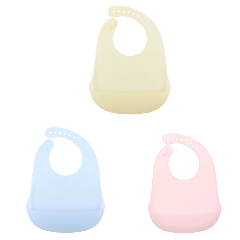 

Waterproof Soft Bibs Silicone Baby Bibs Durable Adjustable Infant Bibs BPA Free Silicone Bibs Gift for Babies & Toddlers