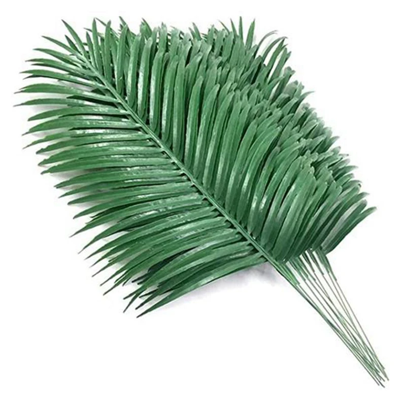 

24Pcs Artificial Palm Leaves Plants Faux Palm Fronds Tropical Large Palm Leaves Greenery Plant For Leaves Hawaiian Party